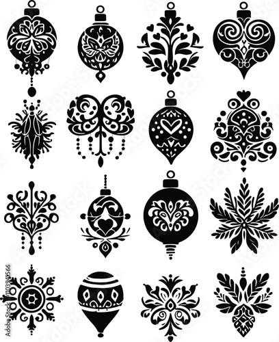 Ornaments silhouette vector