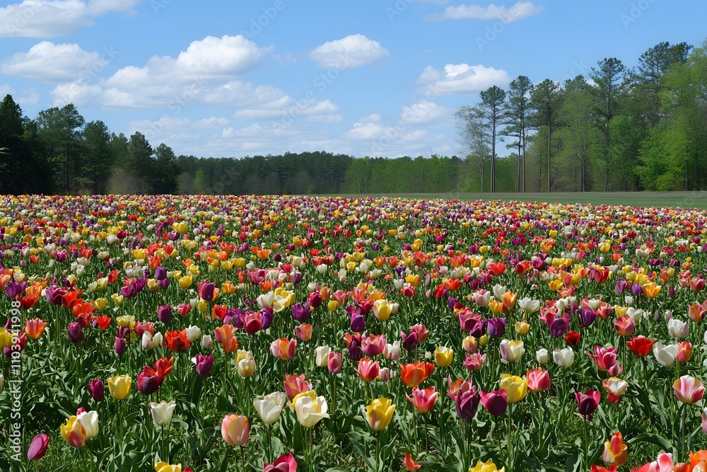 tulip field with colorful tulips and vibrant flowers in a spring landscape featuring red, yellow, and pink tulips tulip field with colorful tulips and vibrant flowers in a spring landscape featuring red, yellow, and pink tulips