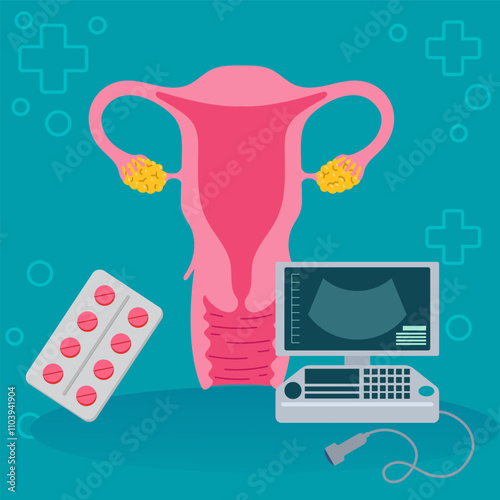 Female Reproductive System with Ultrasound and Medication