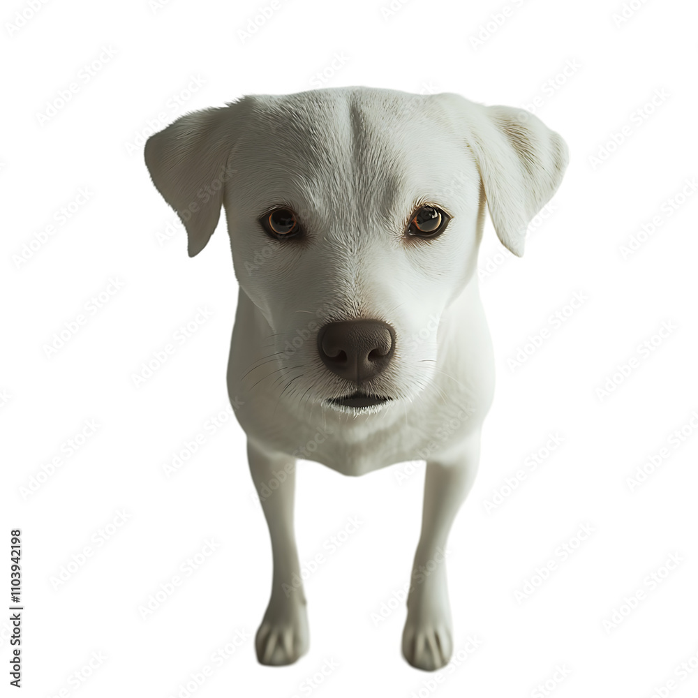 Portrait of a White Dog Walking on Transparent Background Portrait of a White Dog Walking on Transparent Background
