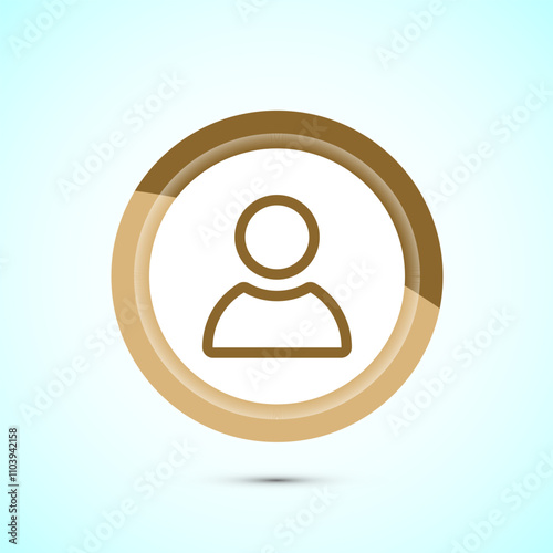 User profile icon design illustration, User profile avatar, Gold Color Button Design