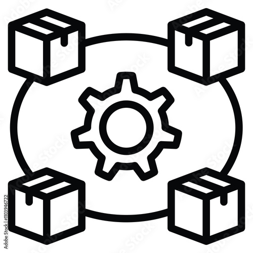 Procurement Cycle icon line vector illustration