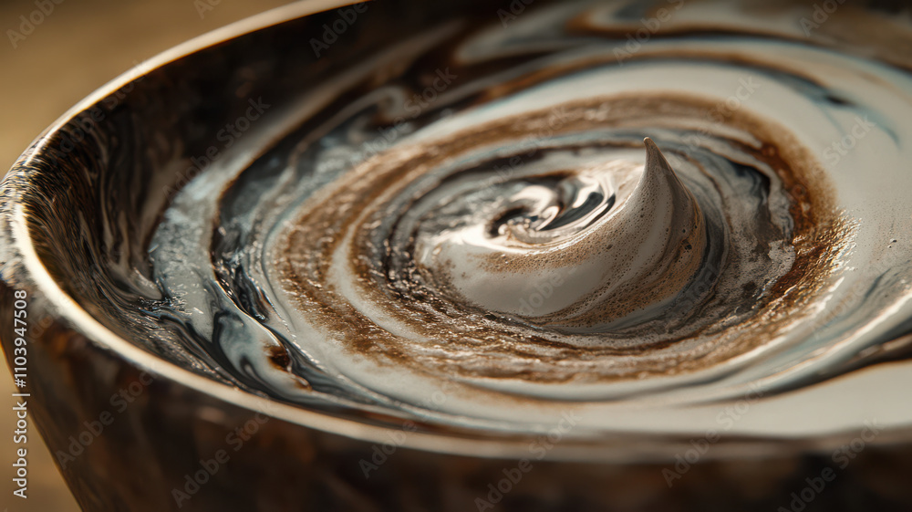 Coffee Foam Swirls in Cup Coffee Foam Swirls in Cup