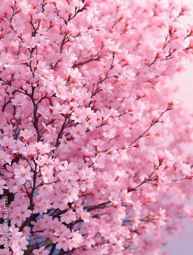 Beautiful repeating design of tiny spring blossoms, gentle, stem, summer