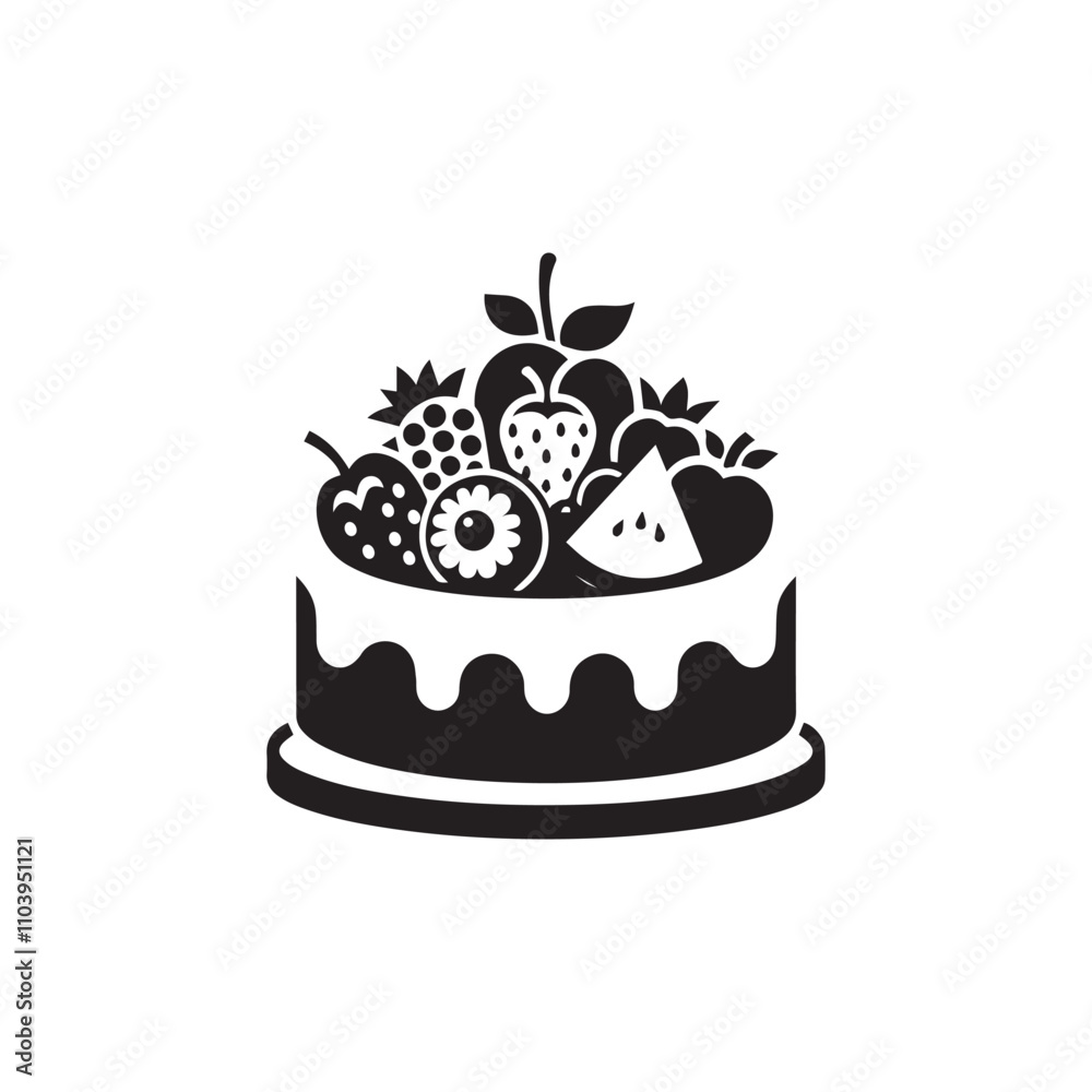 Fruit Cake vector icon symbol design illustration. Fruit Cake vector icon symbol design illustration.