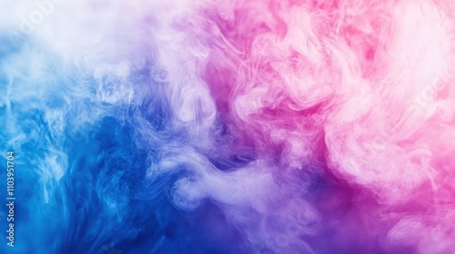 Abstract pink and blue smoke blending on a gradient background