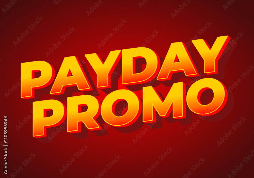 Promo day, text effect in 3 dimensions style with modern colors, good for ads
