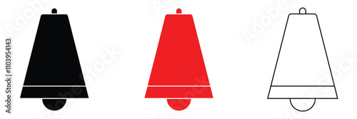 Cowbell icon vector on white background. Farm animal metal ring bell vector symbol. Vector illustration. Eps file 10.