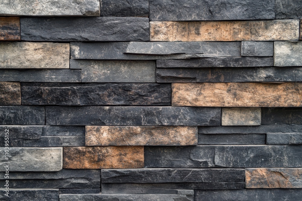 Stunning Close-Up of a Textured Stone Wall with Diverse Shades of Slate and Granite Stunning Close-Up of a Textured Stone Wall with Diverse Shades of Slate and Granite