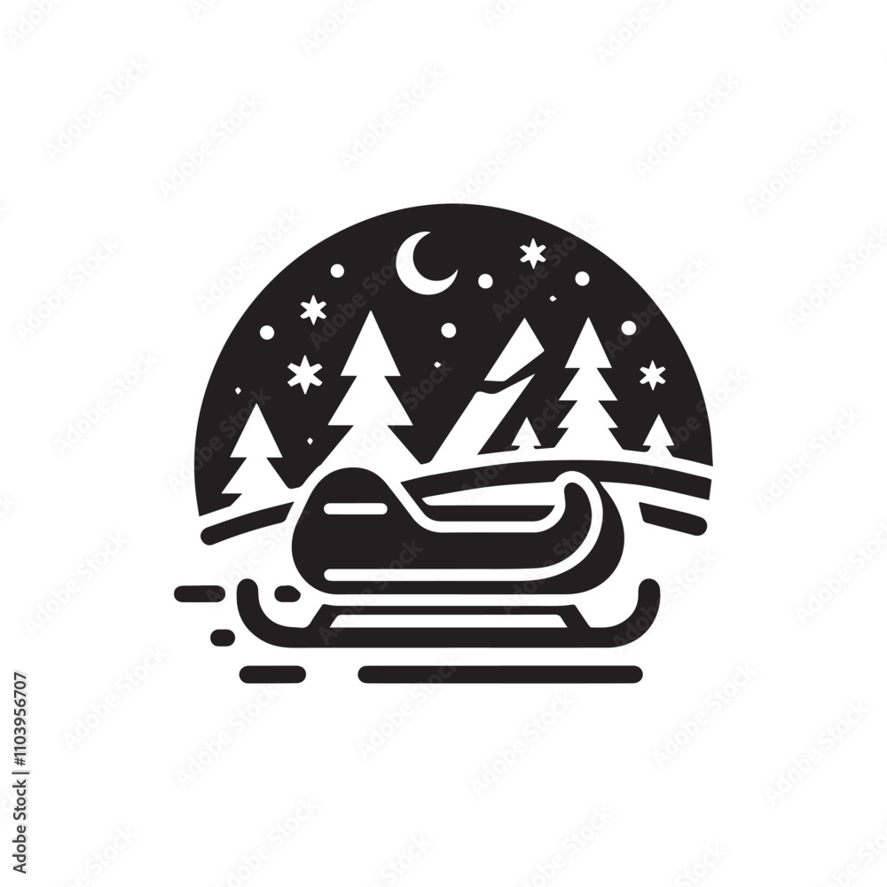 Fototapeta premium Inflatable Sled vector icon symbol design illustration
