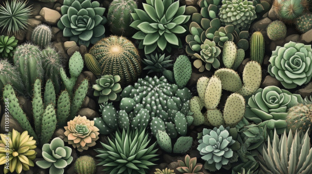 Succulents and Cactus: A Close-Up View of Desert Flora Succulents and Cactus: A Close-Up View of Desert Flora