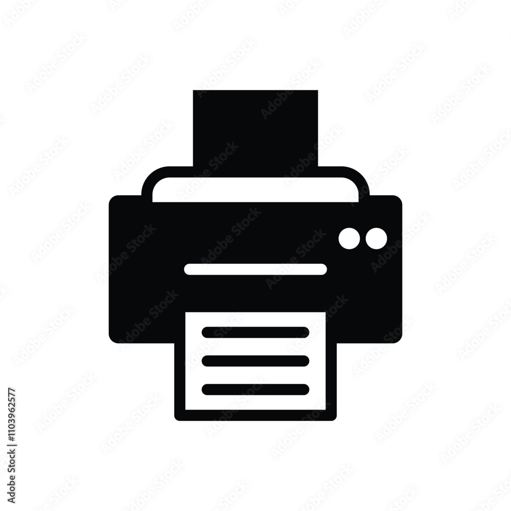 Black Printer icon isolated on white background. Fax vector icon. Vector illustration. Eps file 27. Black Printer icon isolated on white background. Fax vector icon. Vector illustration. Eps file 27.