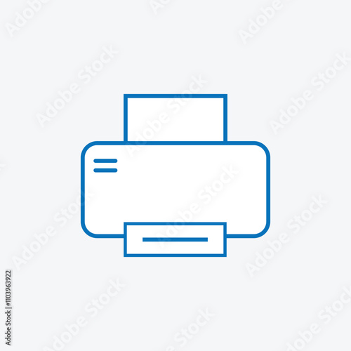 Printing printer flat icon symbol. Printer icon vector illustration graphic design. Outline ink printer vector icon for web design isolated on grey background. Eps file 31.