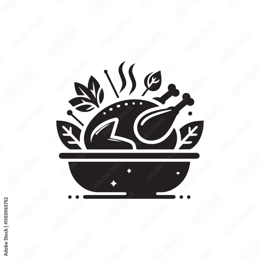Roasted chicken vector icon symbol design illustration. Roasted chicken vector icon symbol design illustration.