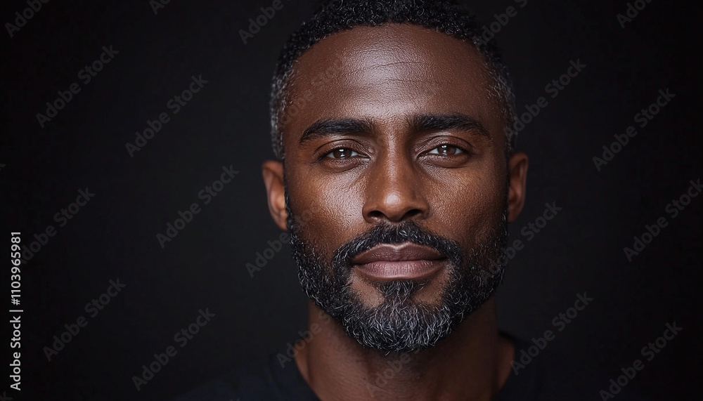 African American man with beard looking confidently handsome generated by AI African American man with beard looking confidently handsome generated by AI