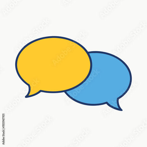 Modern Overlapping Speech Bubbles Graphic Design vector illustration.