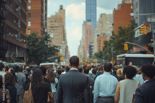 Wallpaper Mural Rush Hour Shadows Businessman Walking City Street Torontodigital.ca