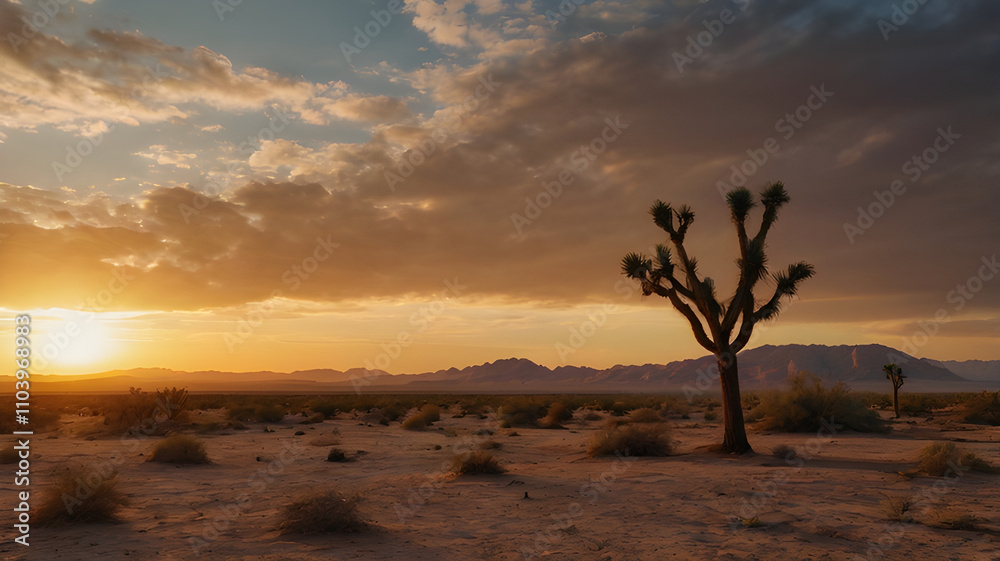 Obraz premium sunset over the desert