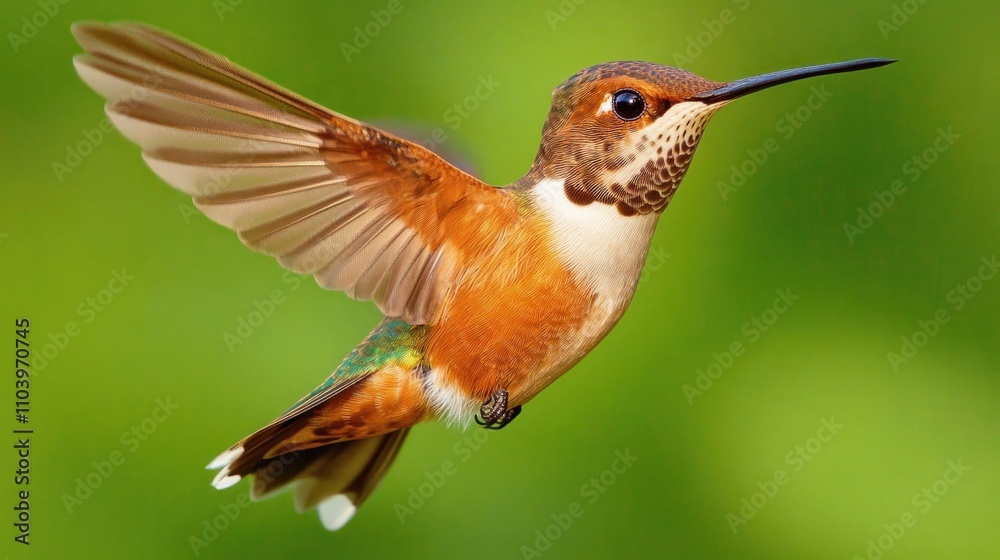 Fototapeta premium hummingbird in mid-flight showcasing vibrant colors.