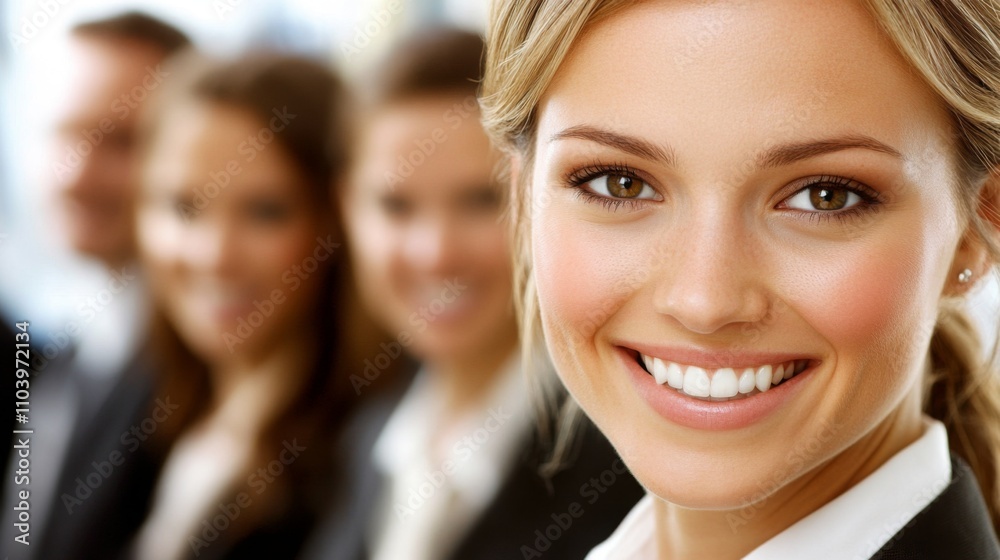 Smiling Business Woman Portrait: Success and Teamwork Smiling Business Woman Portrait: Success and Teamwork