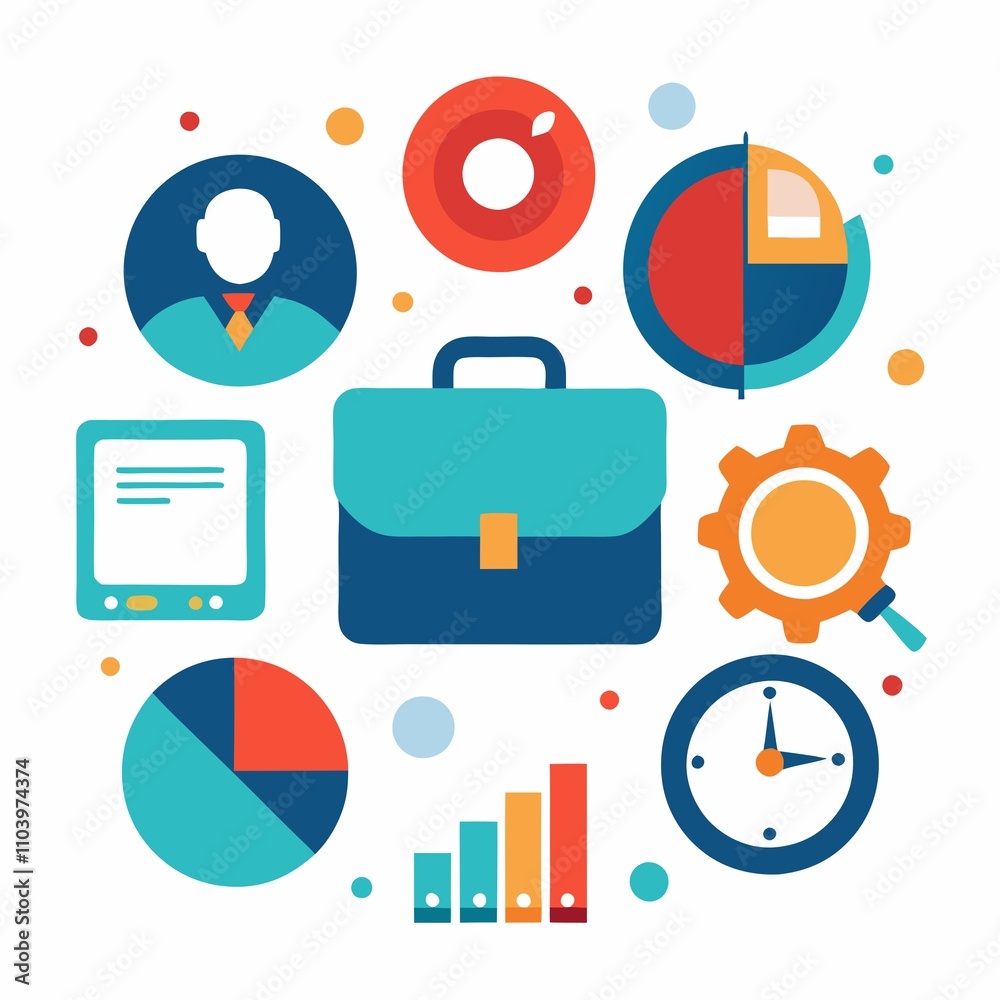 flat icons for business illustration flat icons for business illustration