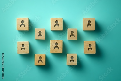 Simple Top View Person Icon Pattern Business Personnel Structure