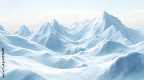 Snow-Covered Mountain Peaks in Serene Landscape