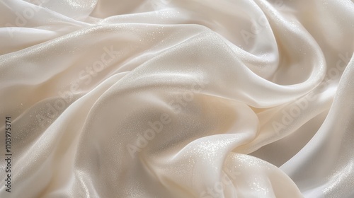 soft white fabric with subtle glitter and sparkle effects