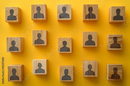 Simple Workforce Collectivity Wooden Block Pattern Graphic photo