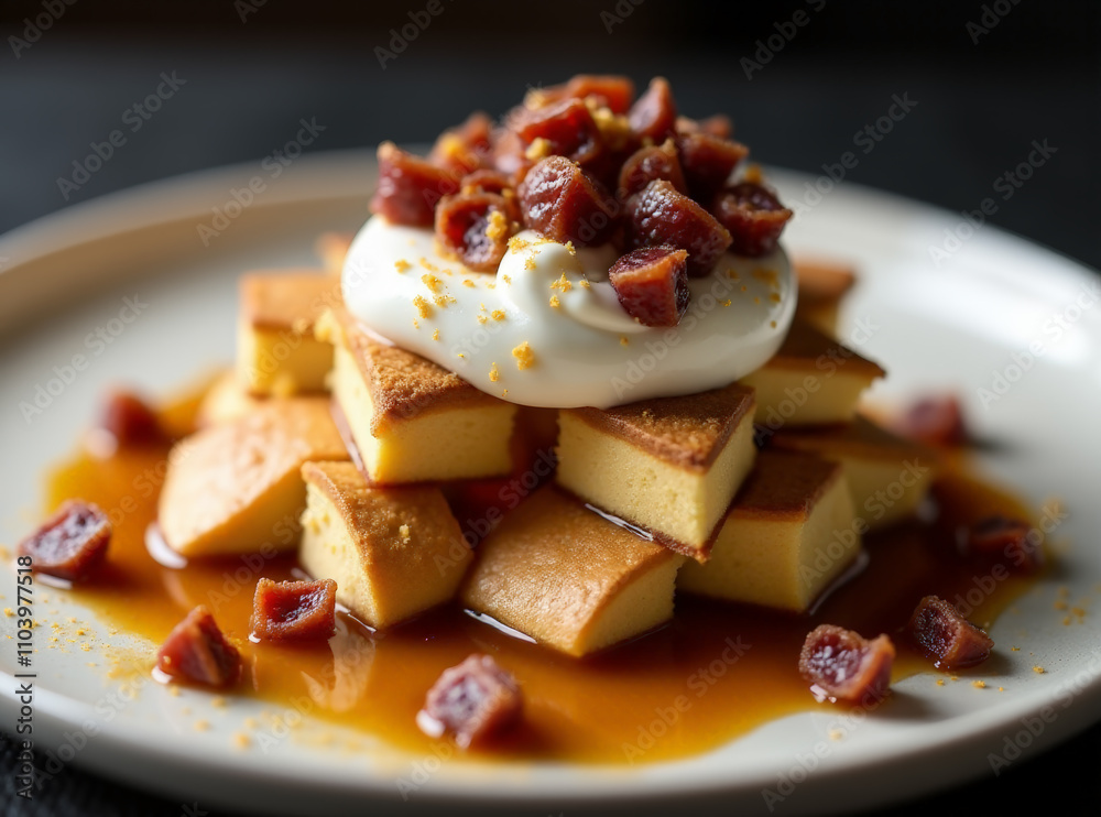 Sticky Toffee Pavlova - A deconstructed Sticky Toffee , Fusion menu ideas, desserts foods fusion Sticky Toffee Pavlova - A deconstructed Sticky Toffee , Fusion menu ideas, desserts foods fusion