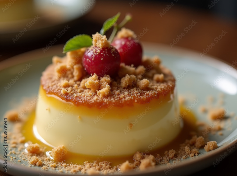 cremeBrulee Pudding with Toffee Date Crumble, Fusion menu ideas, desserts foods fusion cremeBrulee Pudding with Toffee Date Crumble, Fusion menu ideas, desserts foods fusion