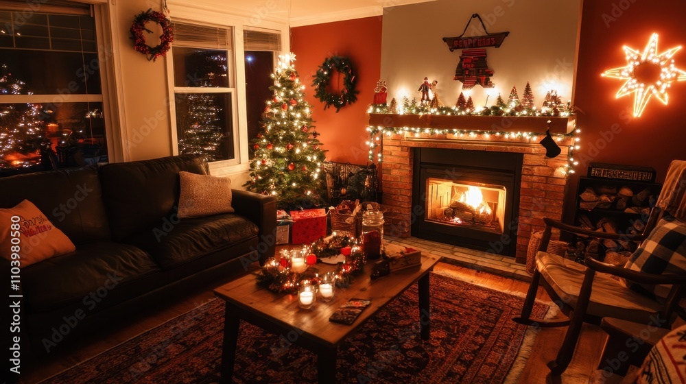 Cozy Holiday Gathering by the Fireplace Cozy Holiday Gathering by the Fireplace