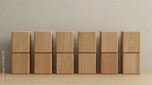 Wood block SEO Business. Wooden blocks arranged in a line photo