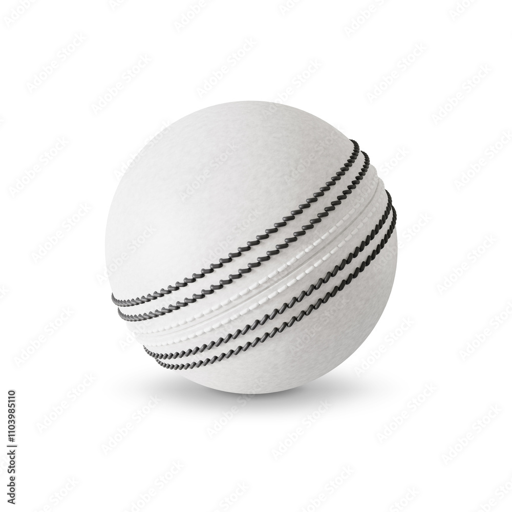 White cricket ball isolated on white background. 3d-rendering White cricket ball isolated on white background. 3d-rendering