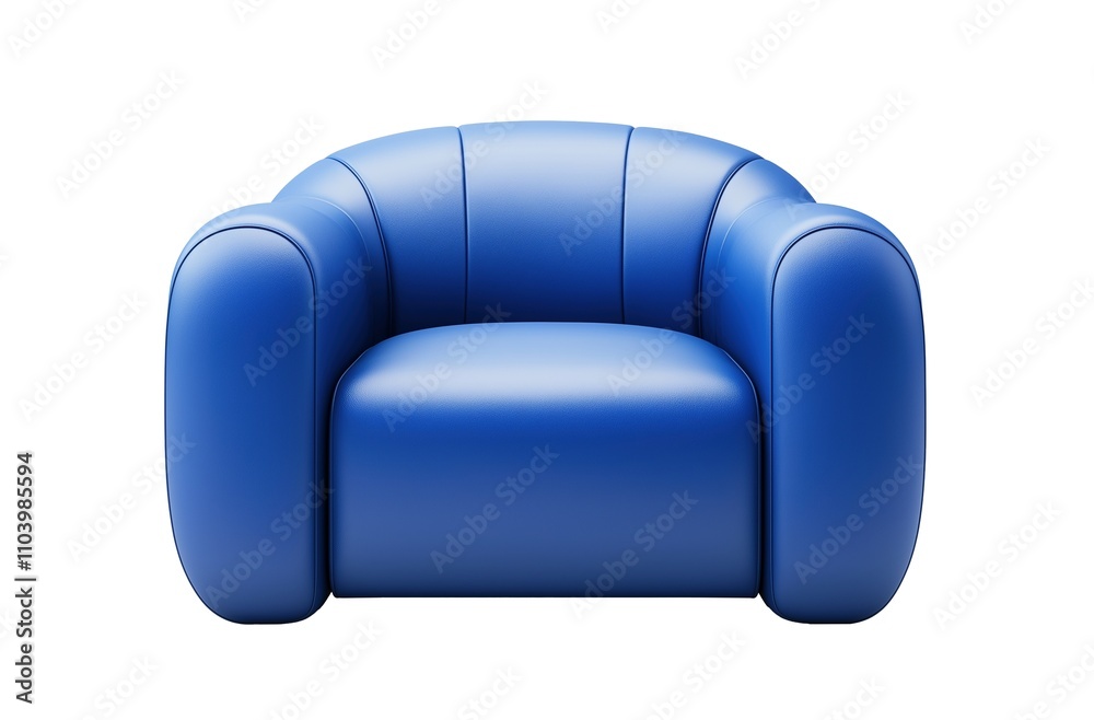 Sleek blue lounge chair with rounded edges image isolated transparent ...
