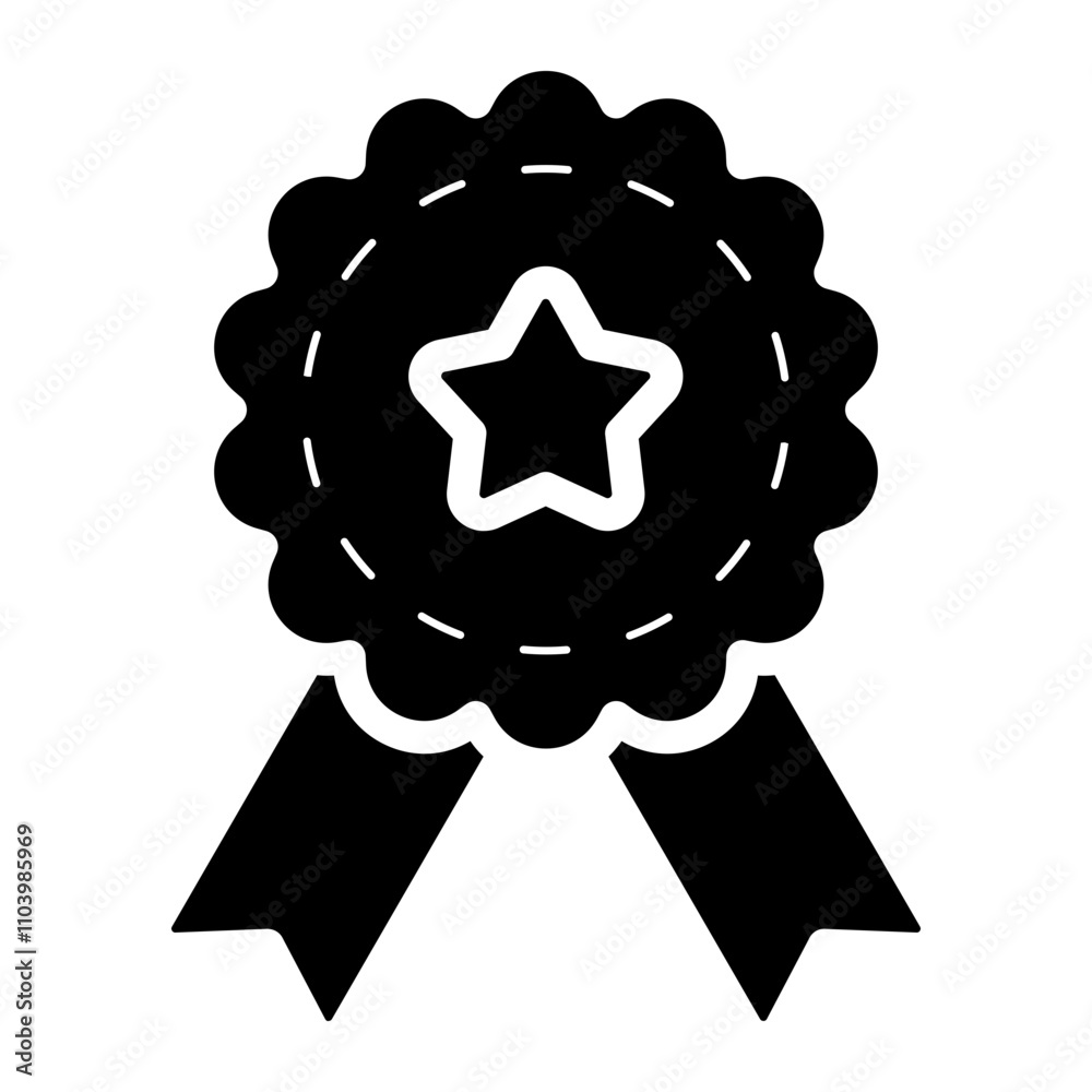 recognition award badge glyph icon recognition award badge glyph icon