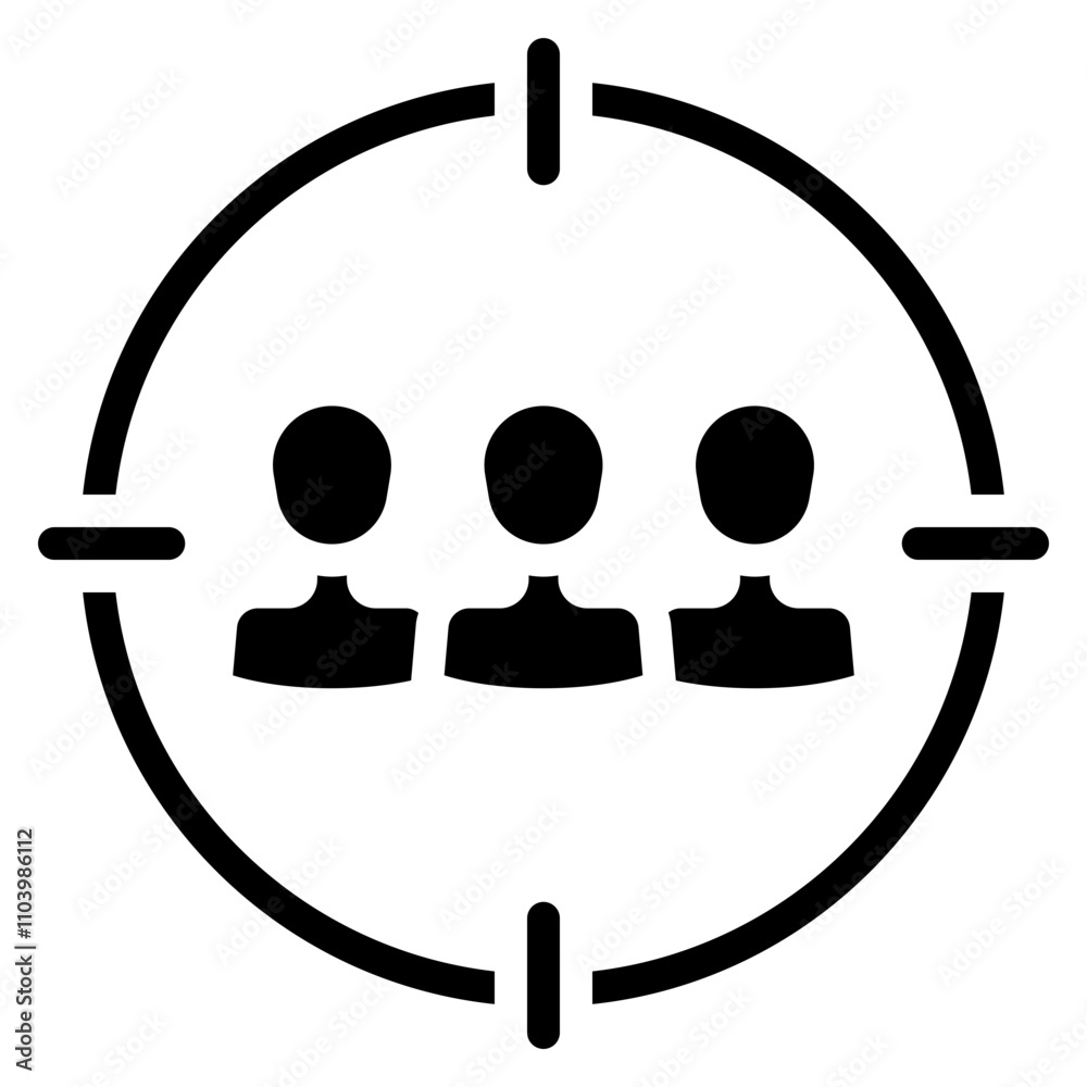 group of consumer target glyph icon group of consumer target glyph icon