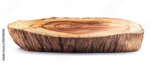 A close-up of the cut end of an oak log, showcasing its rich wood grain and natural texture. the background is blurred to focus on the details of the tree's cross-section