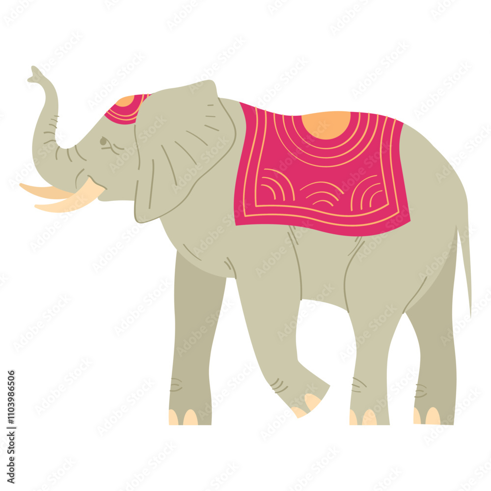 Fototapeta premium hindu elephant with traditional decoration