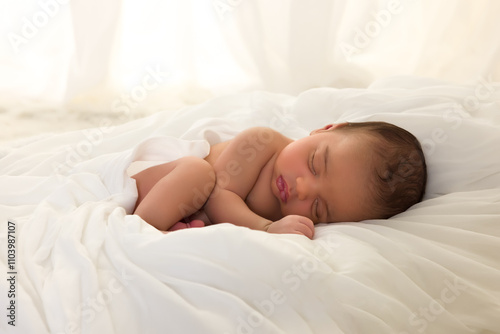 African newborn baby backlit