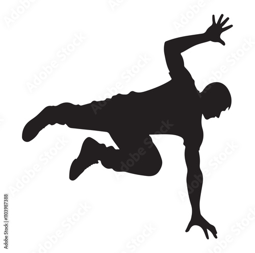PARKOUR player silhouette vector illustration