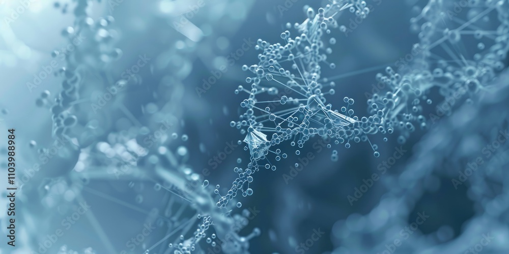 Abstract representation of molecular structures, emphasizing biotechnology and genetic research. Abstract representation of molecular structures, emphasizing biotechnology and genetic research.