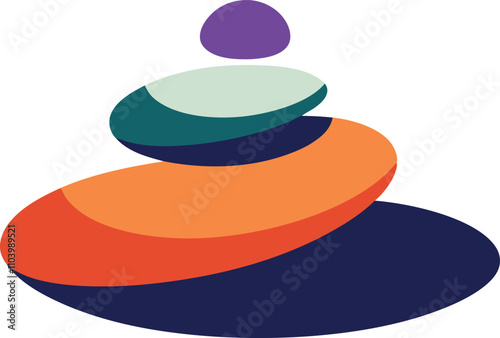 Colorful Stacked Stones Balance, Stability, Harmony, Zen, Serenity, Meditation, Mindfulness, Peace, 