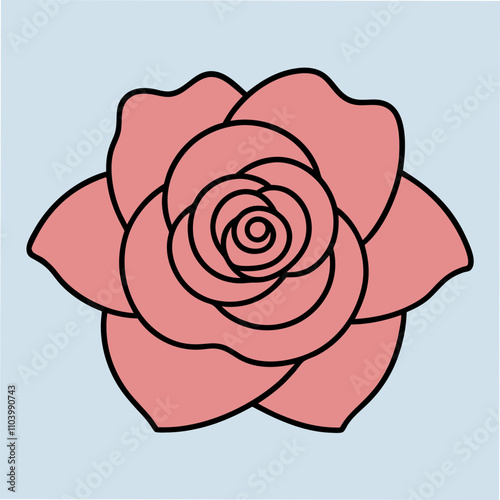 Delicate rose line art design with minimalist elegance for romantic and floral themes