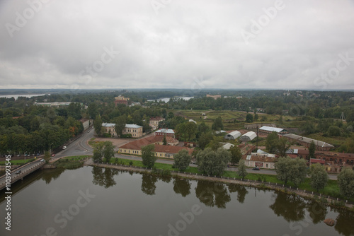 Russia Leningrad region Vyborg. View on a cloudy summer day