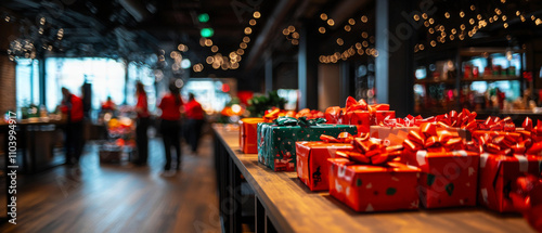 Wallpaper Mural Festive holiday gift wrapping with colorful presents and decorations Torontodigital.ca