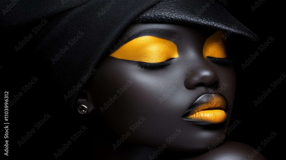 Face, yellow, black , beautiful , minimalism Face, yellow, black , beautiful , minimalism