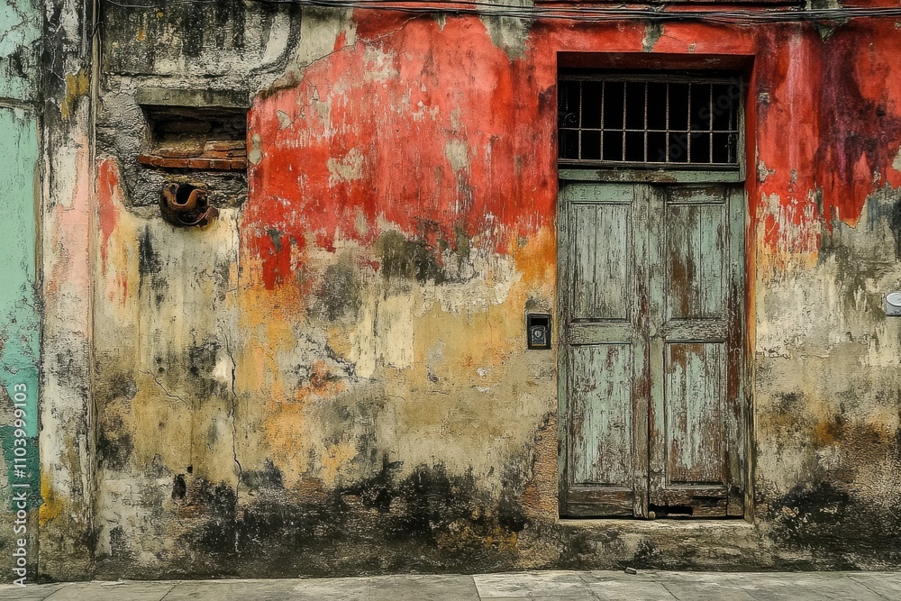 Vibrant Urban Texture: A Fascinating Look at Colorful Weathered Walls and Doors in a Historic City Vibrant Urban Texture: A Fascinating Look at Colorful Weathered Walls and Doors in a Historic City