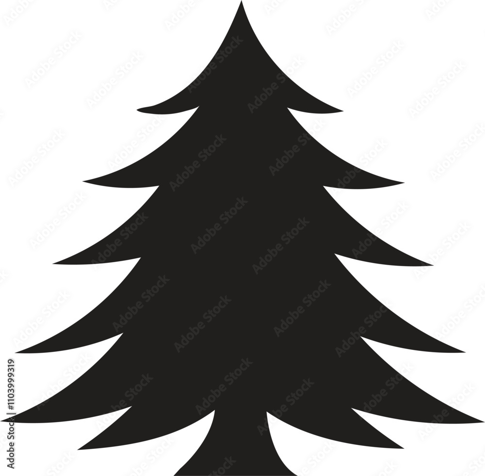 Obraz premium Christmas tree silhouette vector