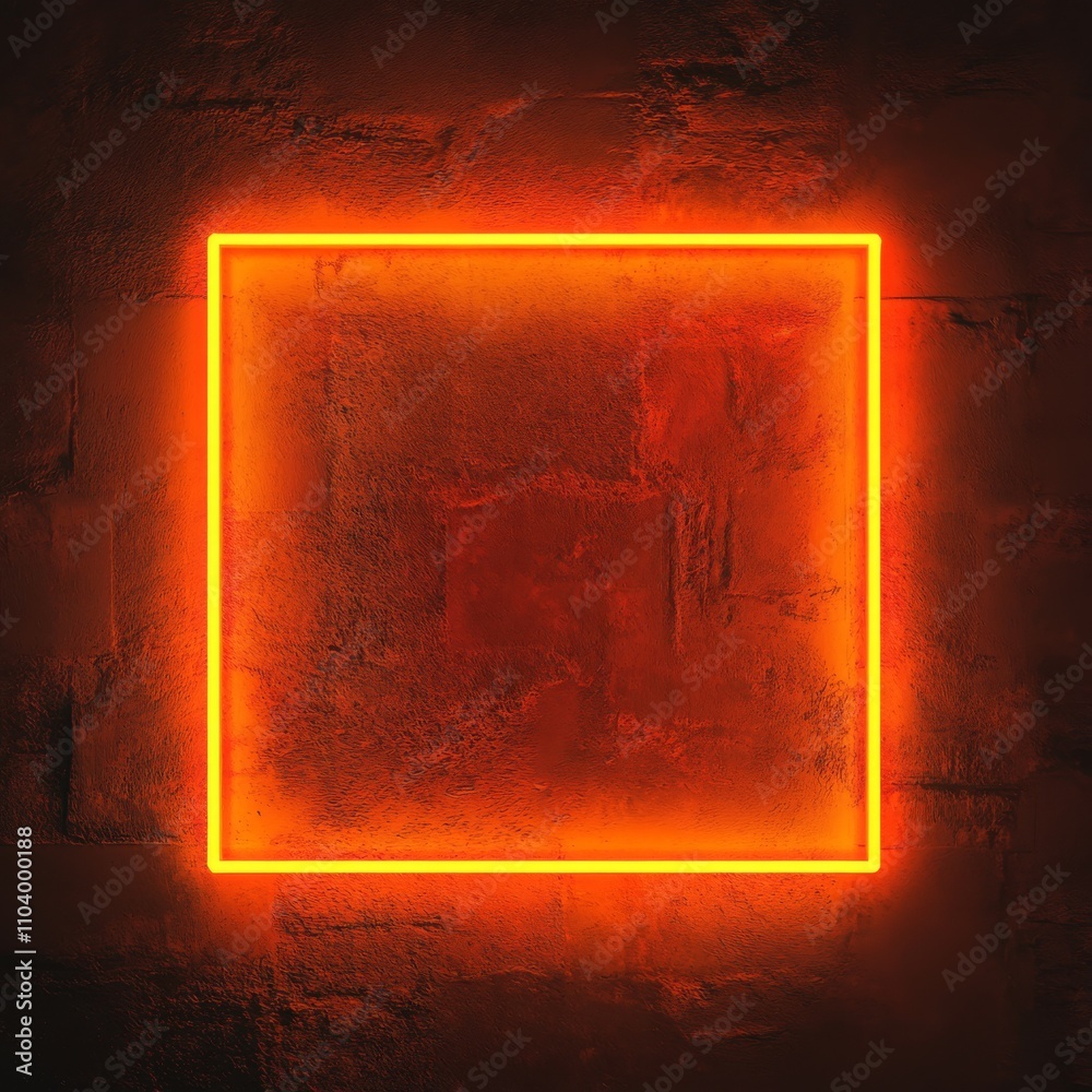 Orange square neon effect